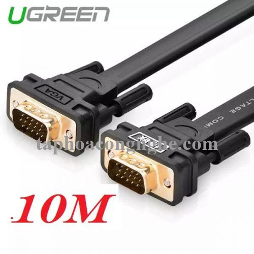 Ugreen 11670 10M màu Đen Cáp tín hiệu 2 đầu VGA cáp dẹt VG105 30011670